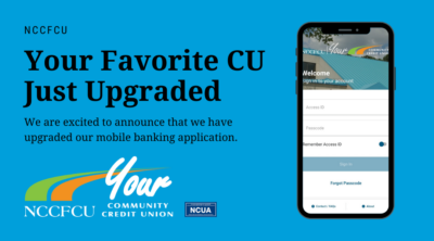 NCCFCU mobile banking app upgraded