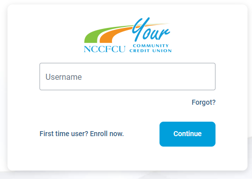 Online banking login form showing Username field